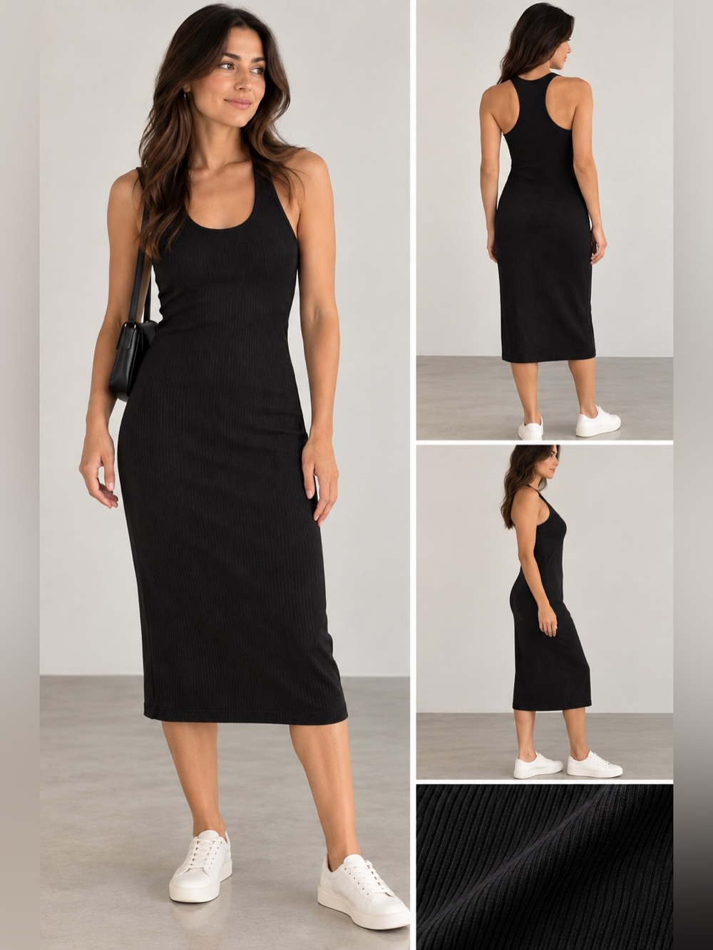 Hello Molly Black Ribbed Racerback Dress - Picture 3 of 10